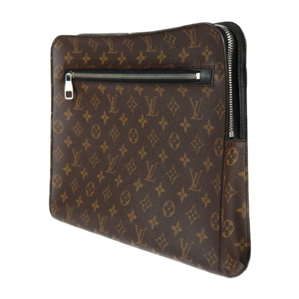 LOUIS VUITTON Authentic Black Monogram Leather Clutch Bag - Picture 2 of 9